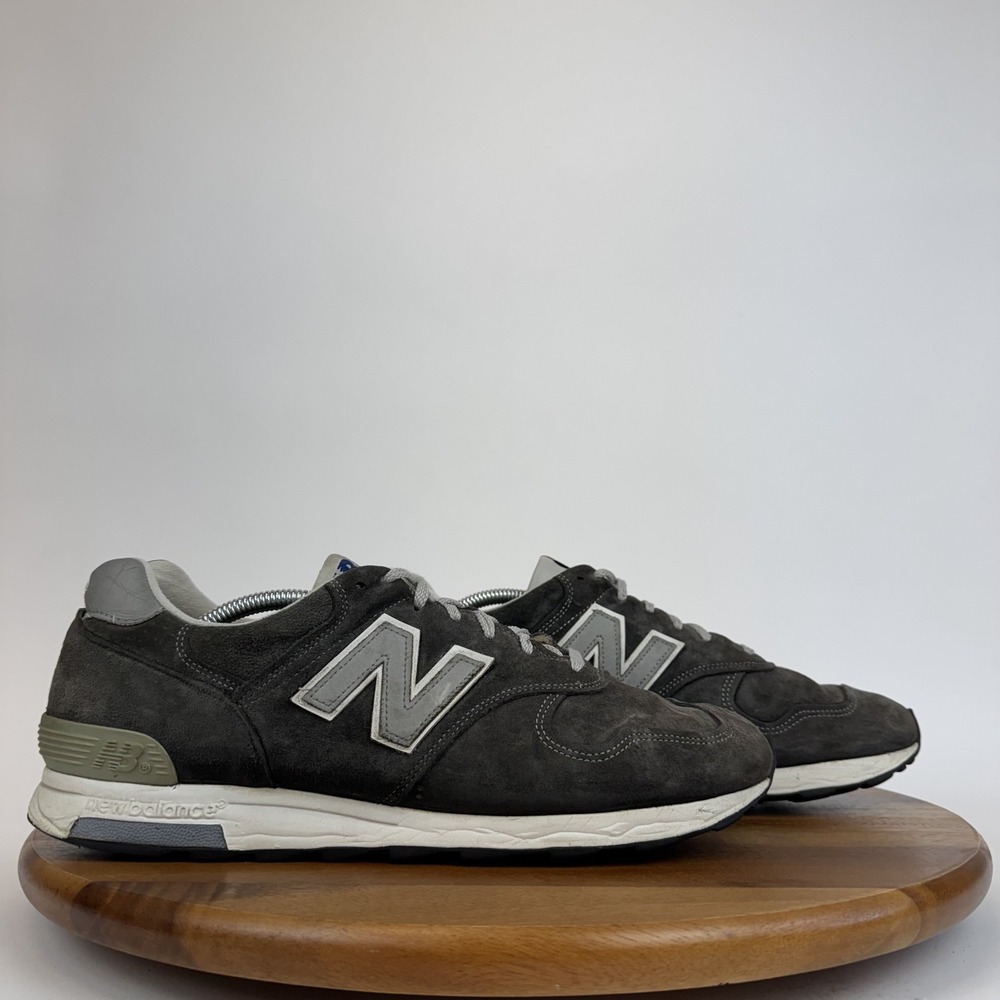 Mens J.Crew x New Balance 1400 Made In USA Gray Leather Casual Sneakers Size 11